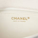 Chanel White Quilted Caviar Flap Clutch Handbags Chanel