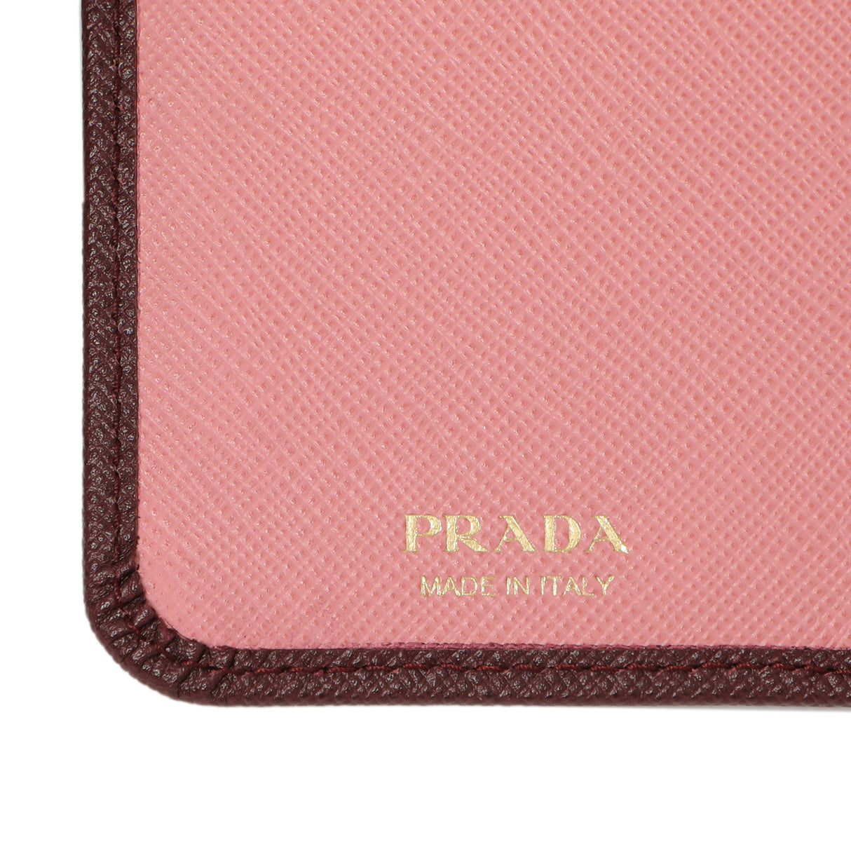 Prada Burgundy Saffiano Compact Wallet