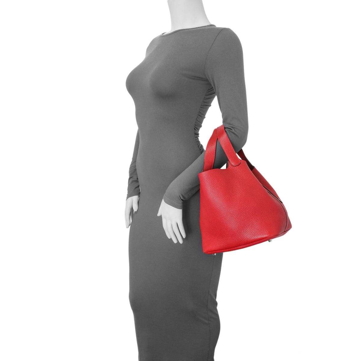 Hermes Red Clemence Picotin 22 Handbags Hermes
