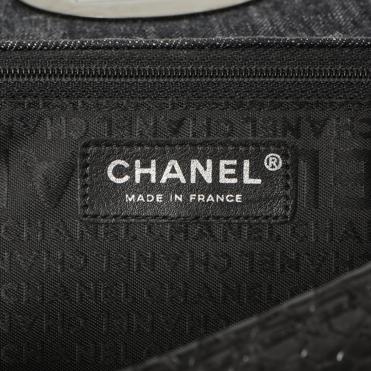 Chanel Python Denim Square Quilt Chain Flap