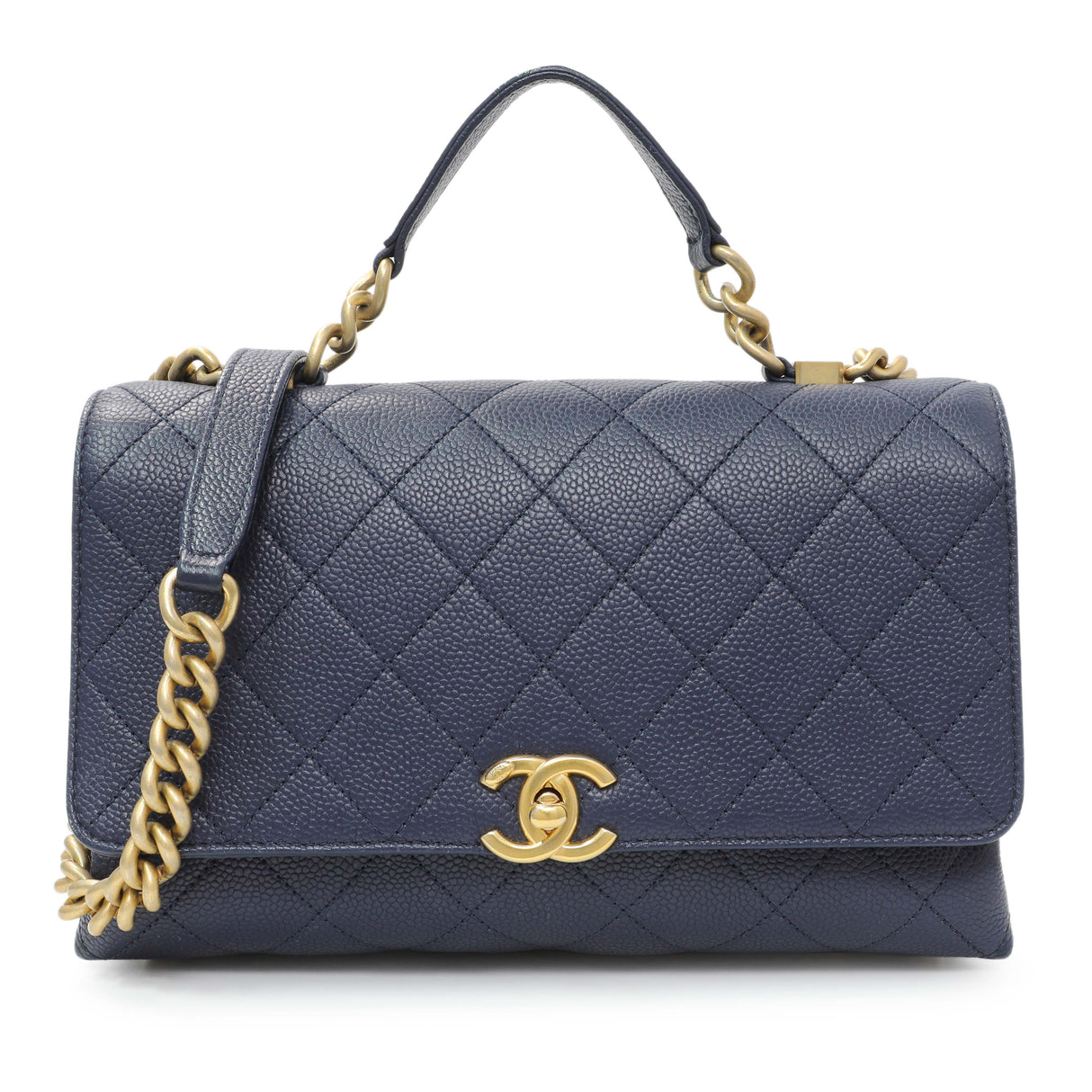 Chanel Navy Blue Caviar City Walk Flap
