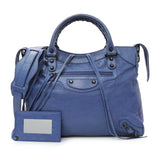 Balenciaga Blue Agneau Classic Hardware Velo