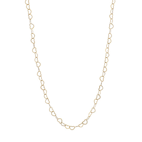 18K Yellow Gold Heart Link Chain Fine Jewellery Modaselle