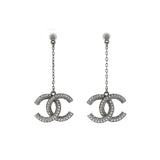 Chanel Crystal CC Drop Earrings Designer Jewellery Chanel