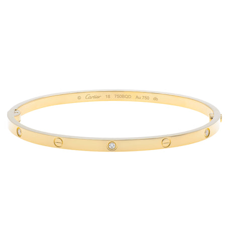 Cartier 18K Yellow Gold 6 Diamond Small Love Bracelet Designer Jewellery Cartier