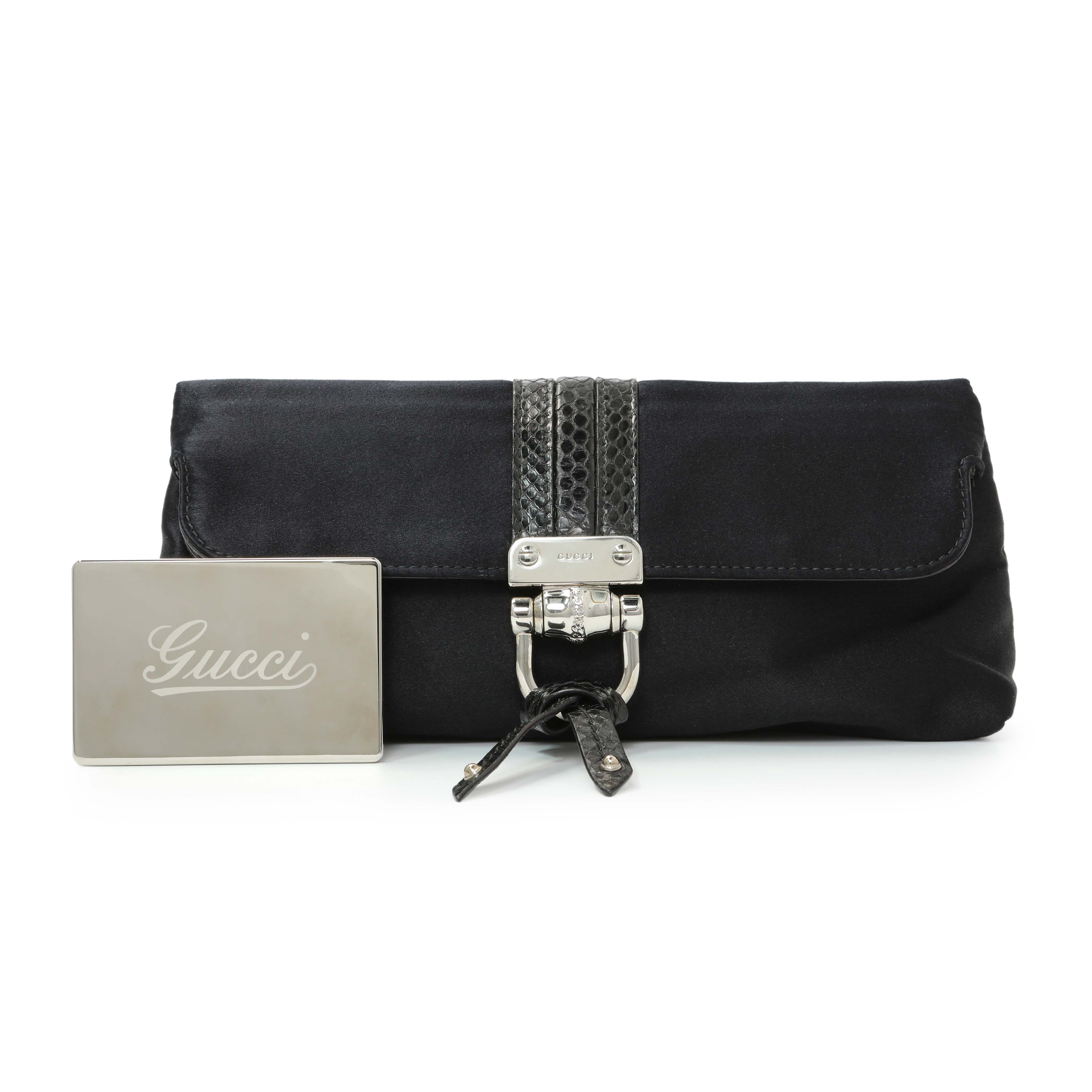 Gucci Black Satin Bamboo Croisette Clutch – Modaselle Gucci Black Satin Bamboo Croisette Clutch – Modaselle