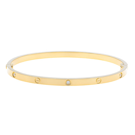 Cartier 18K Yellow Gold 6 Diamond Small Love Bracelet Designer Jewellery Cartier