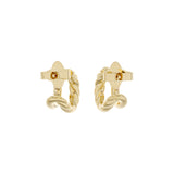 David Yurman 18K Yellow Gold Diamond DY Mercer Two Row Hoop Earrings Designer Jewellery David Yurman