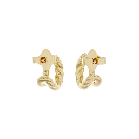David Yurman 18K Yellow Gold Diamond DY Mercer Two Row Hoop Earrings Designer Jewellery David Yurman
