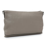 Prada Grey Vitello Daino Soft Zippered Shoulder Bag