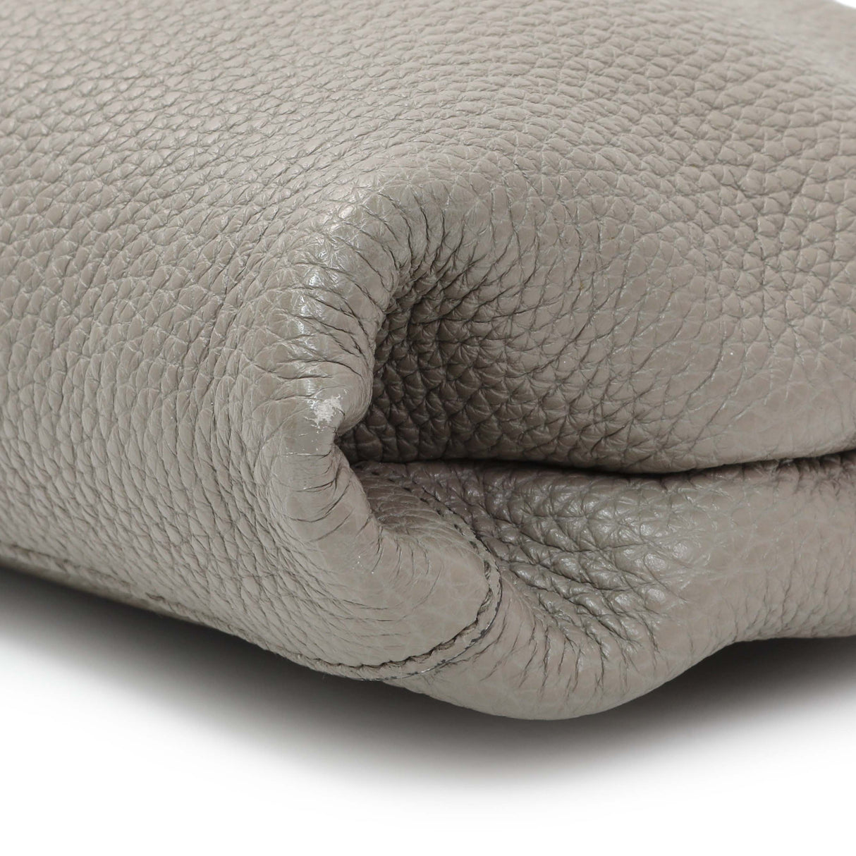 Prada Grey Vitello Daino Soft Zippered Shoulder Bag