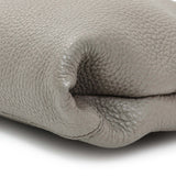 Prada Grey Vitello Daino Soft Zippered Shoulder Bag