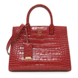 Burberry Red Crocodile Embossed Calfskin Mini Frances Tote