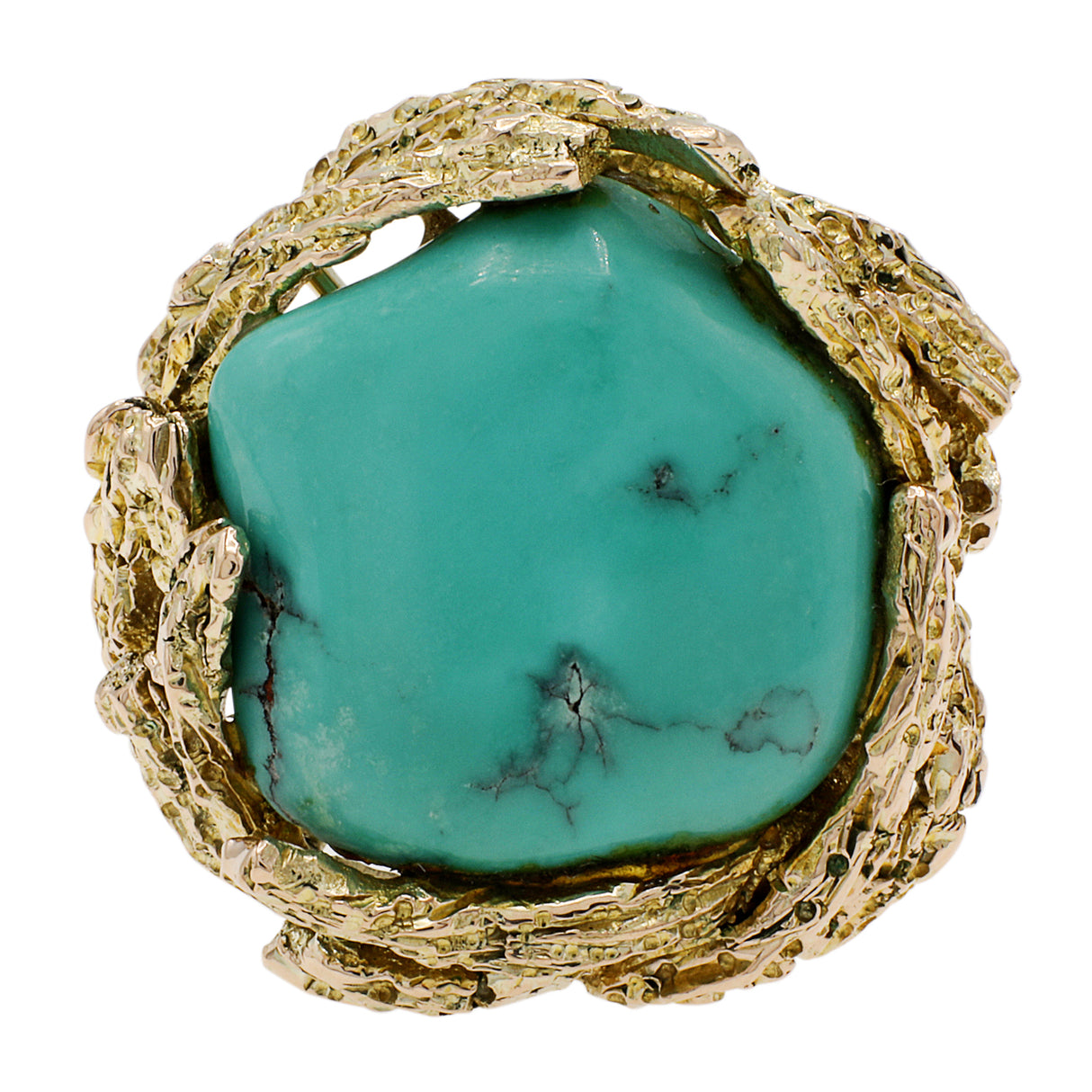 14K Yellow Gold Turquoise Ring