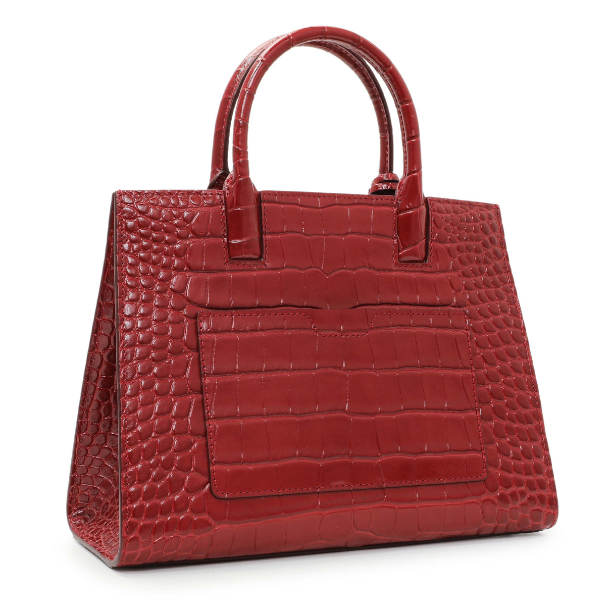 Burberry Red Crocodile Embossed Calfskin Mini Frances Tote
