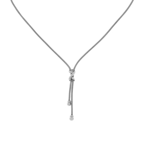 18K White Gold Woven Mesh Knot Necklace Fine Jewellery Modaselle