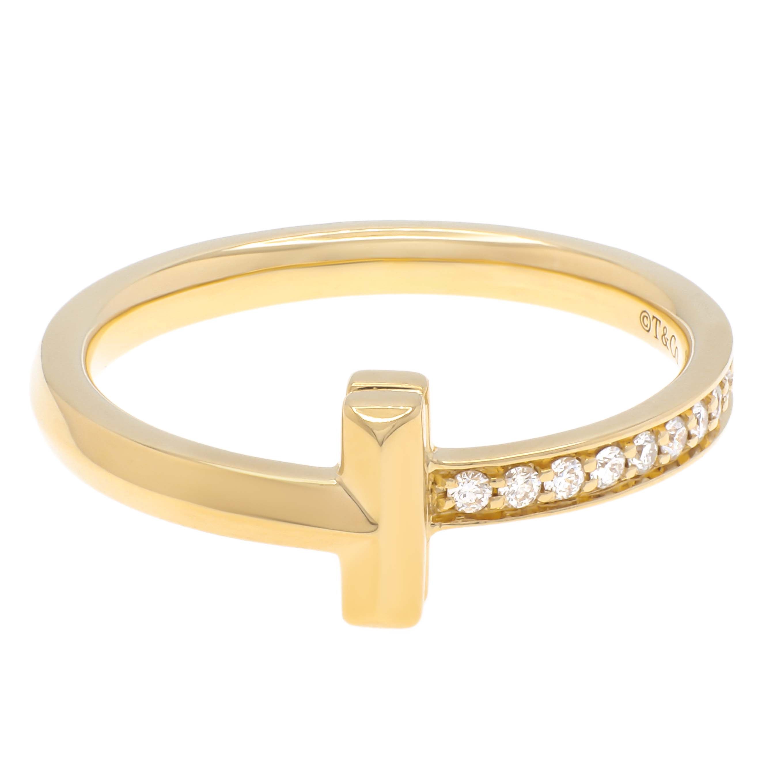Tiffany & Co. 18K Yellow Gold Diamond T1 Ring – Modaselle