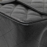Chanel Black Caviar Jumbo Classic Double Flap