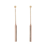 10K Rose Gold Octagon Bar Dangle Earrings Fine Jewellery Modaselle