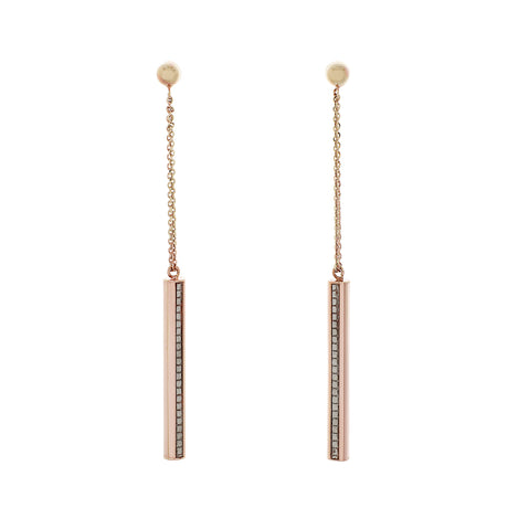 10K Rose Gold Octagon Bar Dangle Earrings Fine Jewellery Modaselle