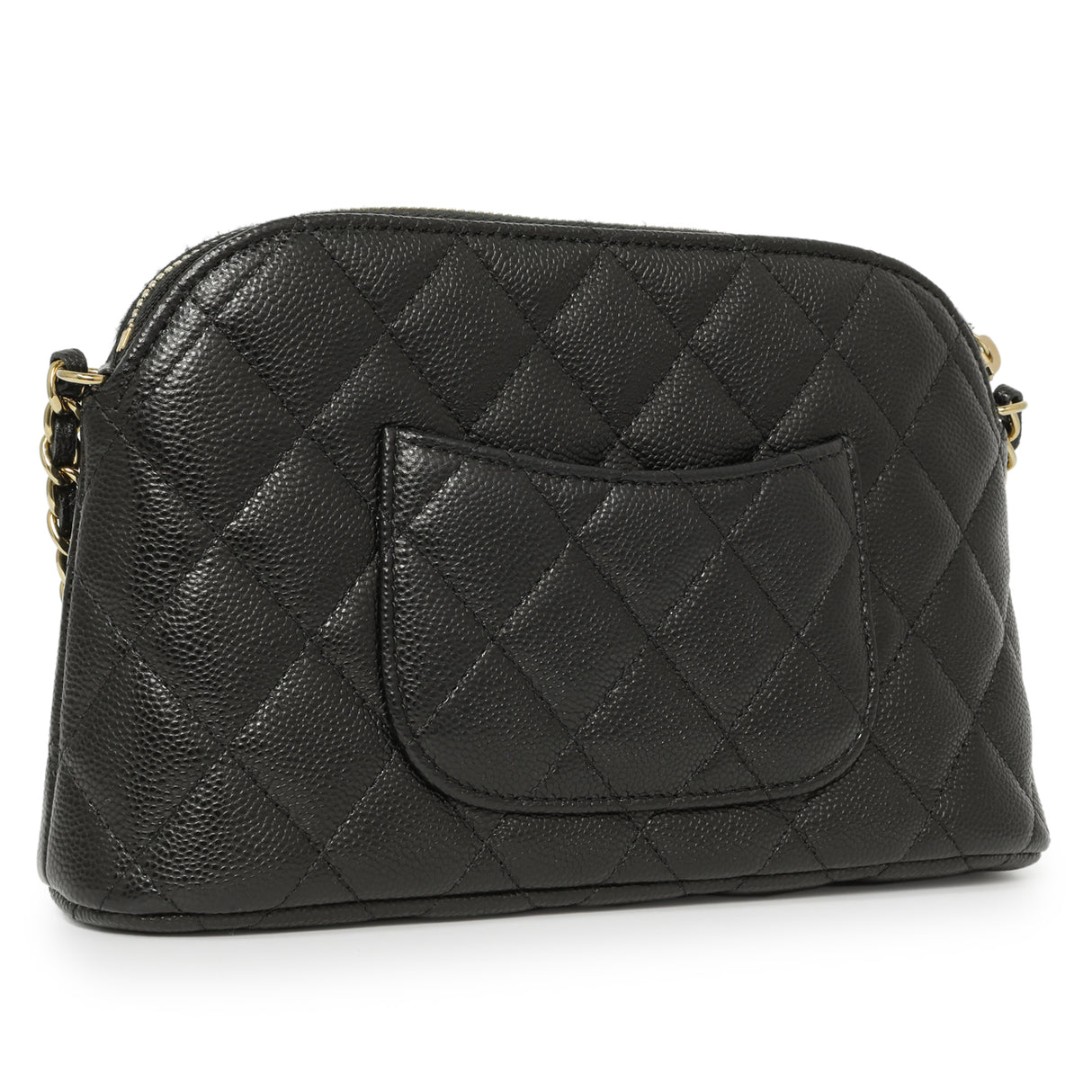 Chanel Black Quilted Caviar Classic Clutch with Chain