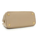 Prada Beige Saffiano Lux Mini Galleria Double Zip Tote