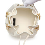Fendi Sabbia White Ice Mesh Vitello King F is Fendi Logo Embroidered Mini Mon Tresor Bucket Bag