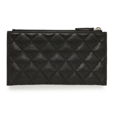 Chanel Black Quilted Caviar Classic Zip Pouch