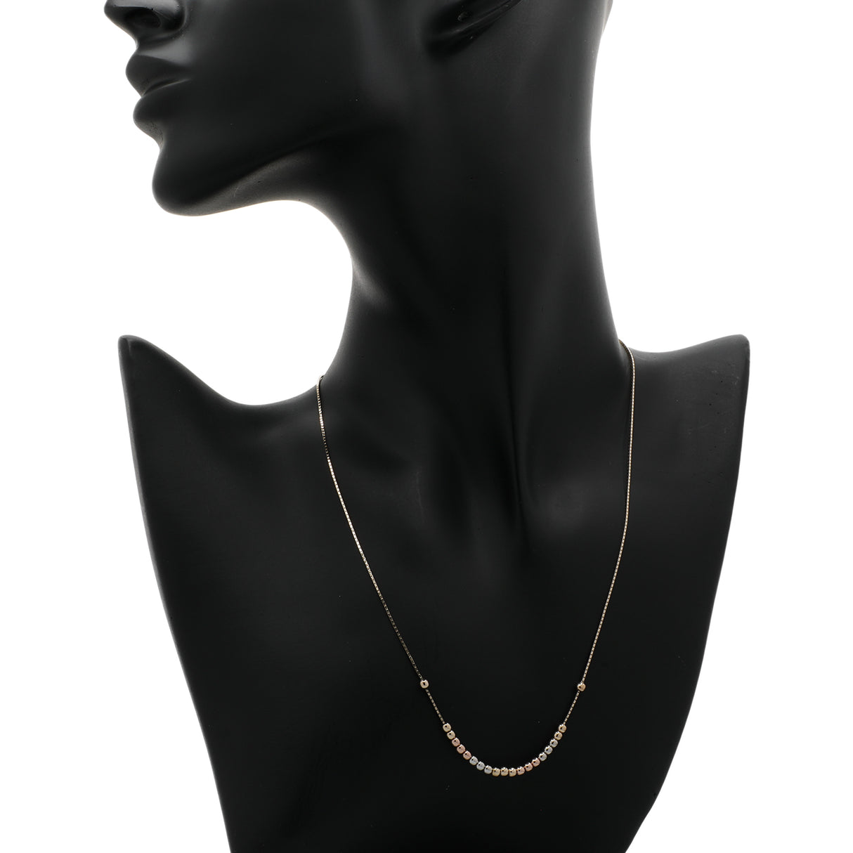 14K Tri-Gold Bead Necklace Fine Jewellery Modaselle