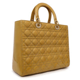 Christian Dior Beige Patent Cannage Large Lady Dior Handbags Christian Dior