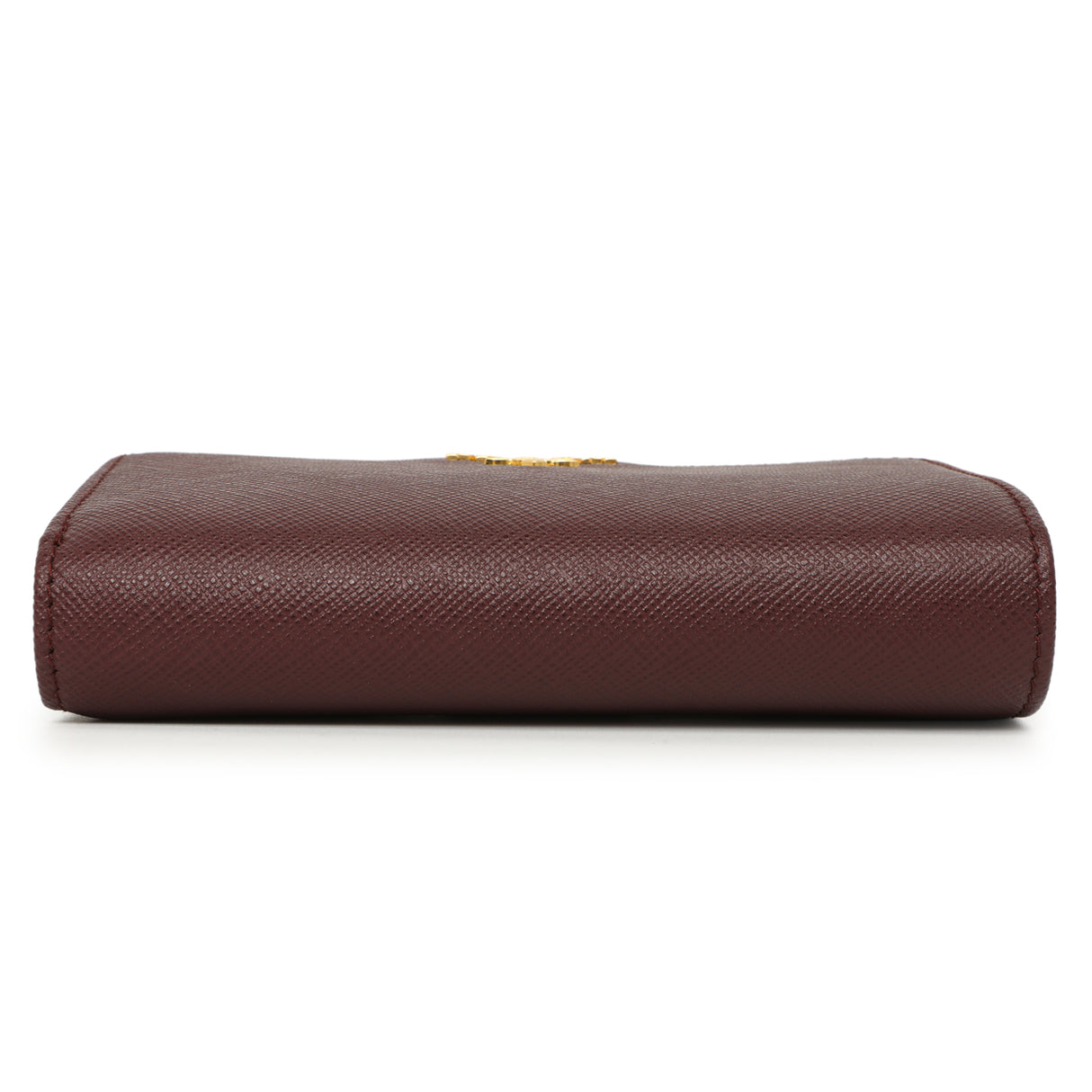 Prada Burgundy Saffiano Compact Wallet