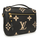 Louis Vuitton Black Beige Empreinte Giant Monogram Pochette Metis