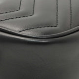 Gucci Black Calfskin Matelasse Mini GG Marmont Chain Shoulder Bag Handbags Gucci