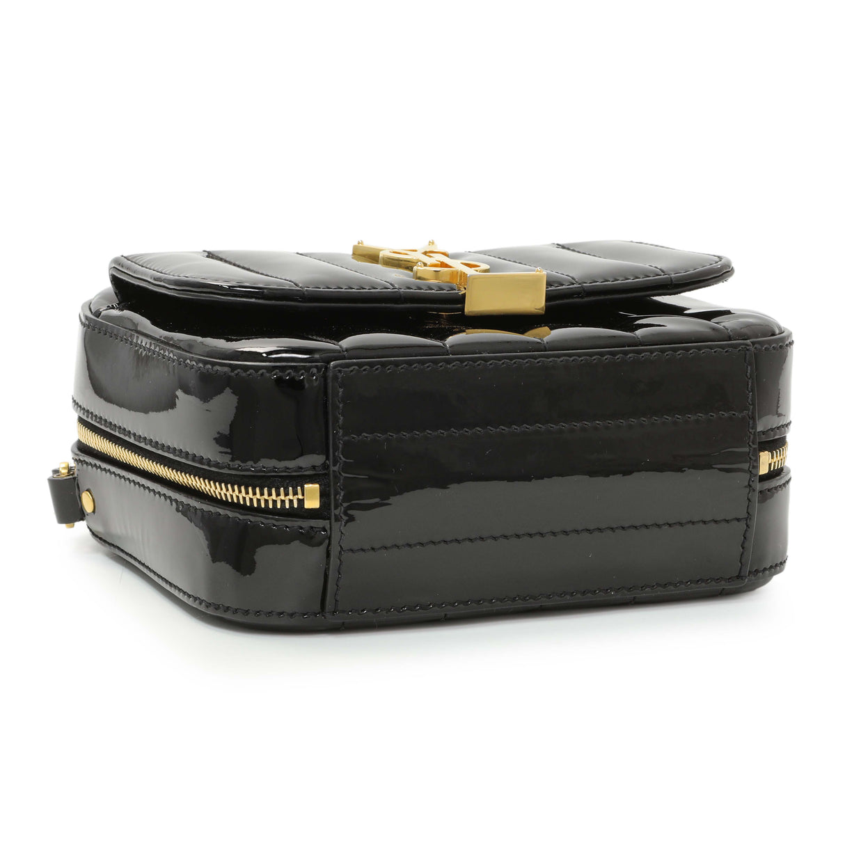 Saint Laurent Black Patent Matelasse Monogram Mini Vicky Camera Bag Handbags Saint Laurent