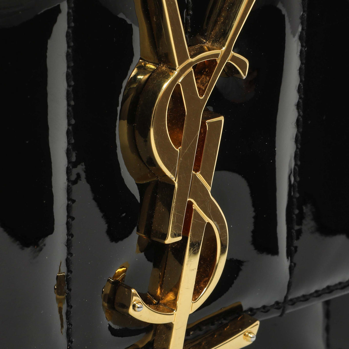 Saint Laurent Black Patent Matelasse Monogram Mini Vicky Camera Bag Handbags Saint Laurent