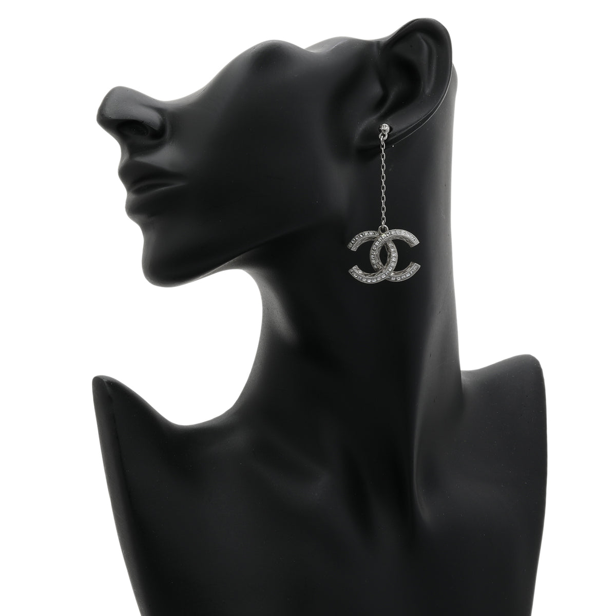 Chanel Crystal CC Drop Earrings Designer Jewellery Chanel