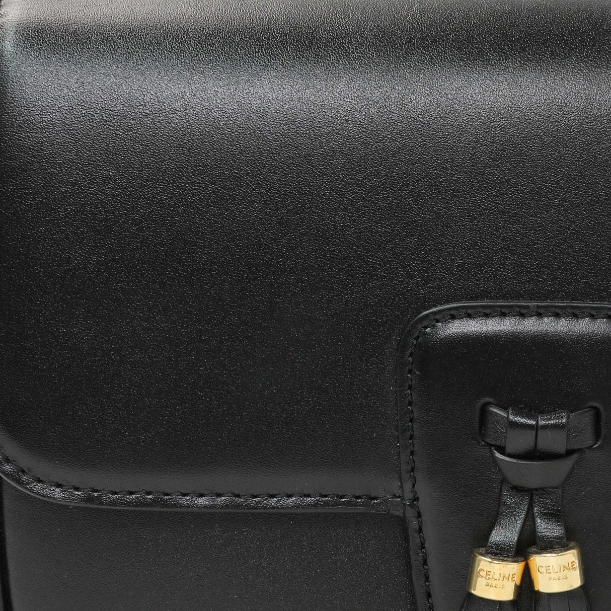Celine Black Calfskin Medium Tassel Bag Handbags Celine