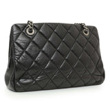 Chanel Black Quilted Aged Calfskin CC Crown Tote Handbags Chanel
