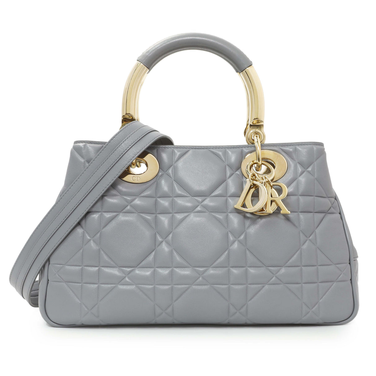 Christian Dior Grey Calfskin Cannage Medium The Lady 95.22 Handbags Christian Dior