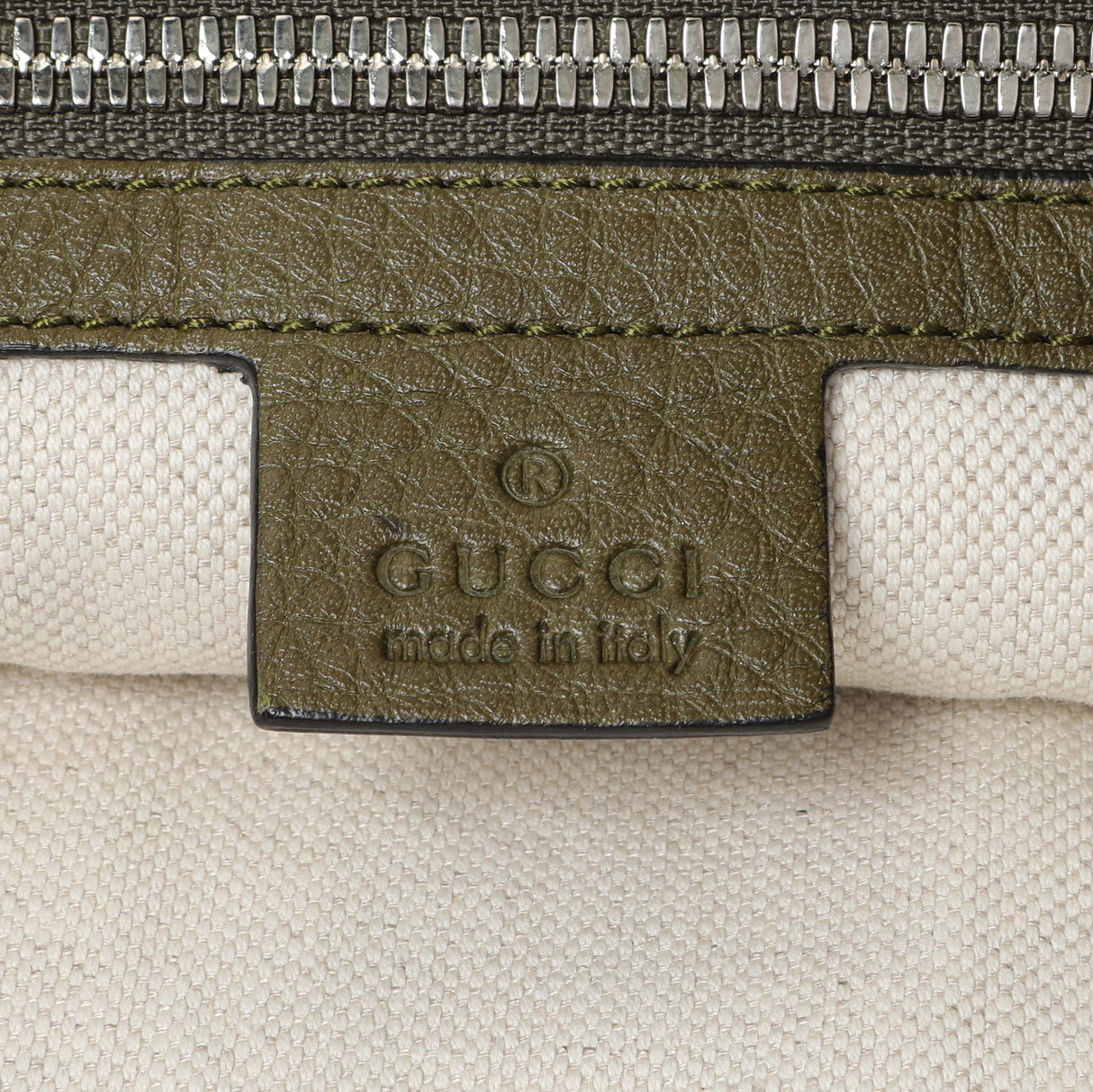 Gucci Green Pebbled Calfskin Medium Soho Messenger Bag