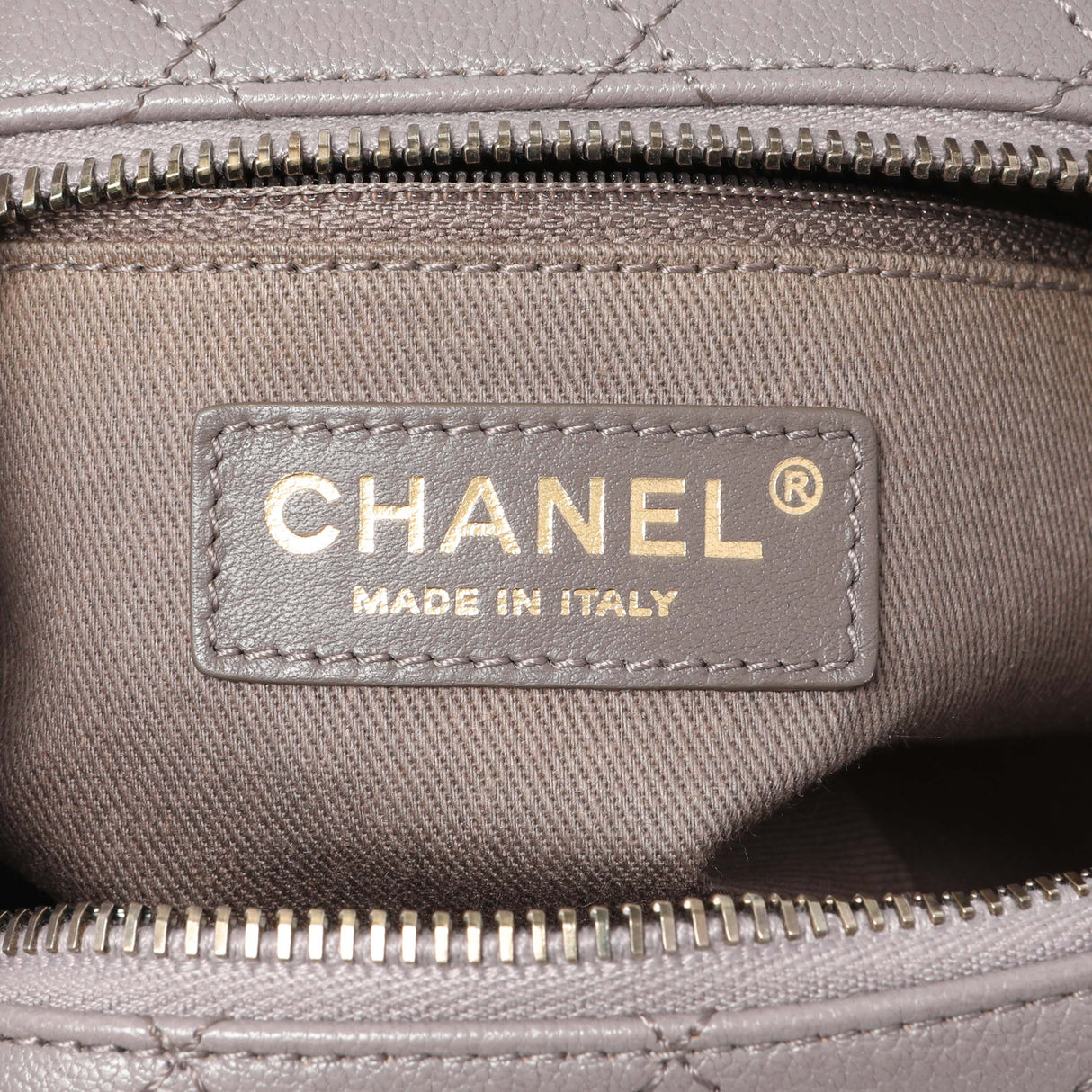 Chanel Taupe Calfskin Coco Curve Vanity Case Handbags Chanel
