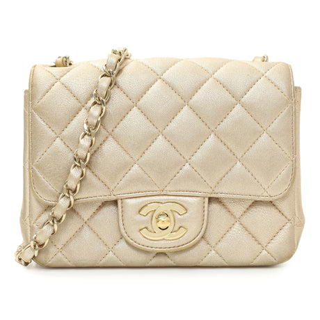 Chanel Metallic Quilted Mini Square Flap Handbags Chanel