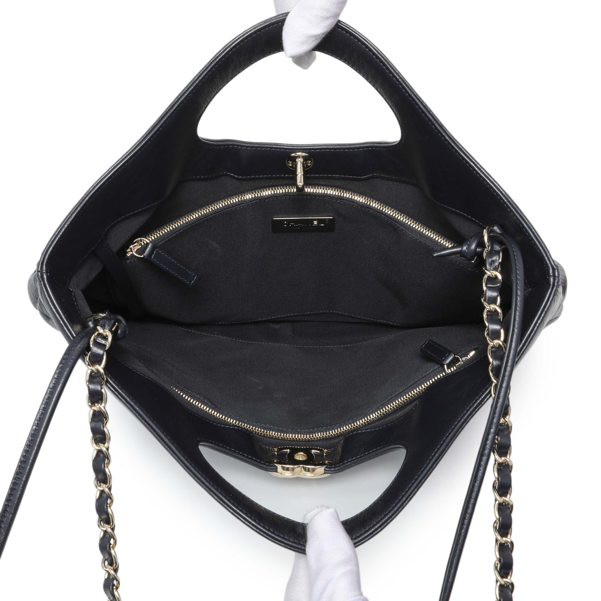 Chanel Navy Quilted Aged Calfskin Large 31 Shopping Tote