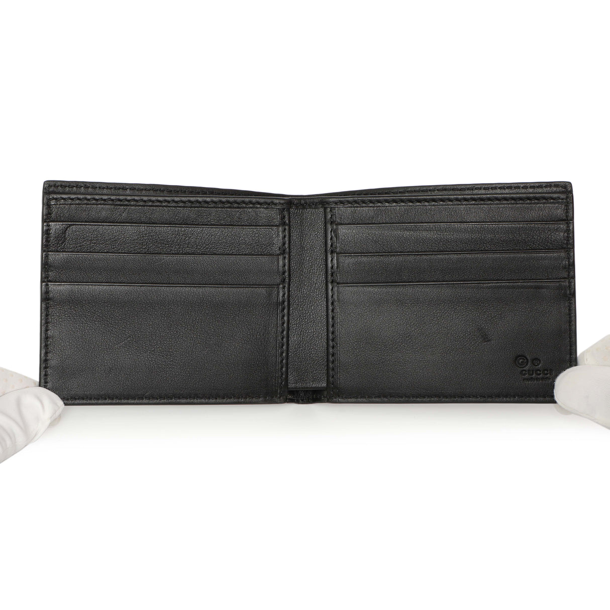 Gucci Black Microguccissima Bi-Fold Wallet