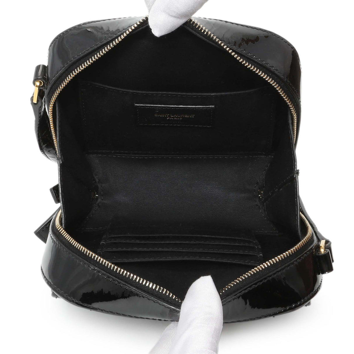 Saint Laurent Black Patent Matelasse Monogram Mini Vicky Camera Bag Handbags Saint Laurent