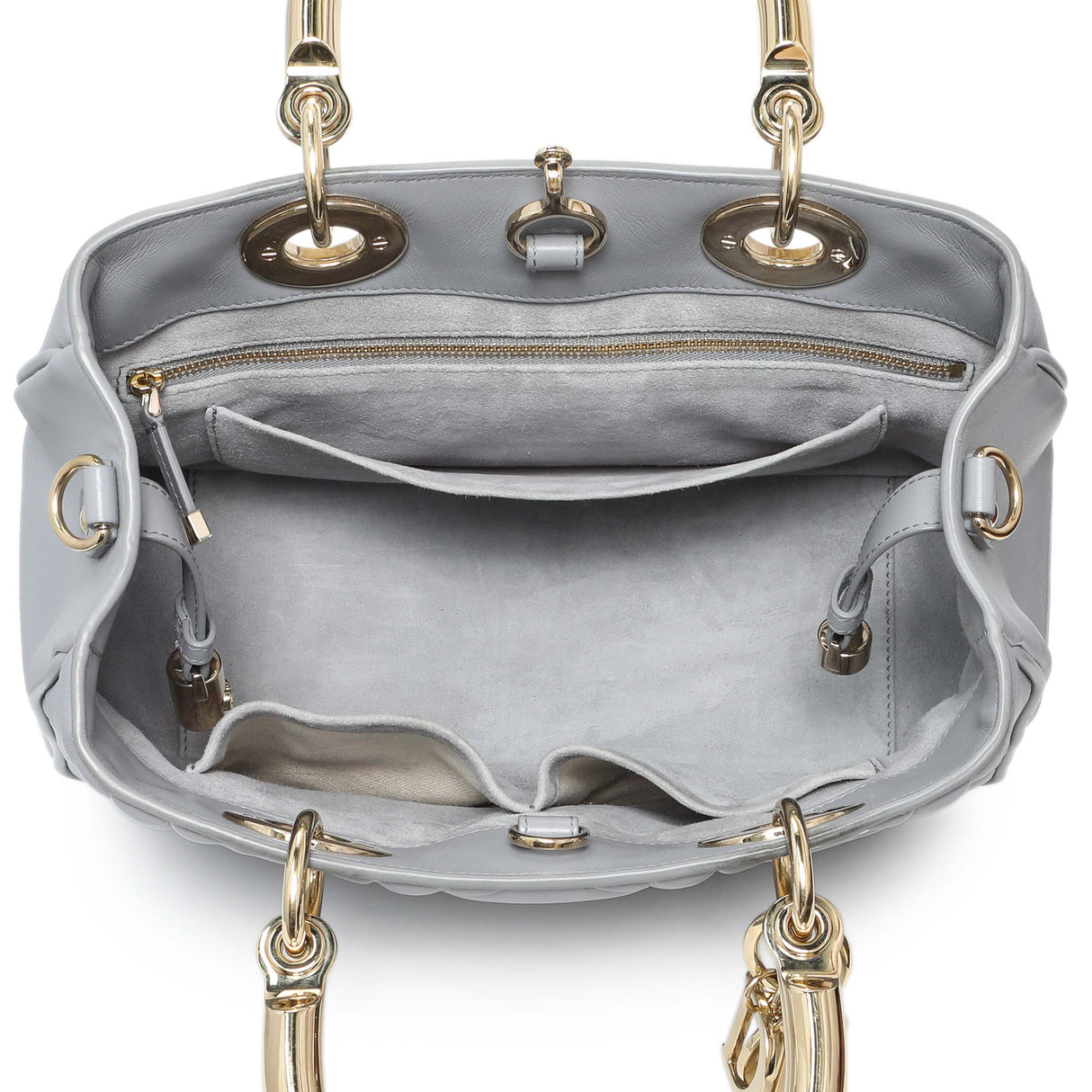 Christian Dior Grey Calfskin Cannage Medium The Lady 95.22 Handbags Christian Dior