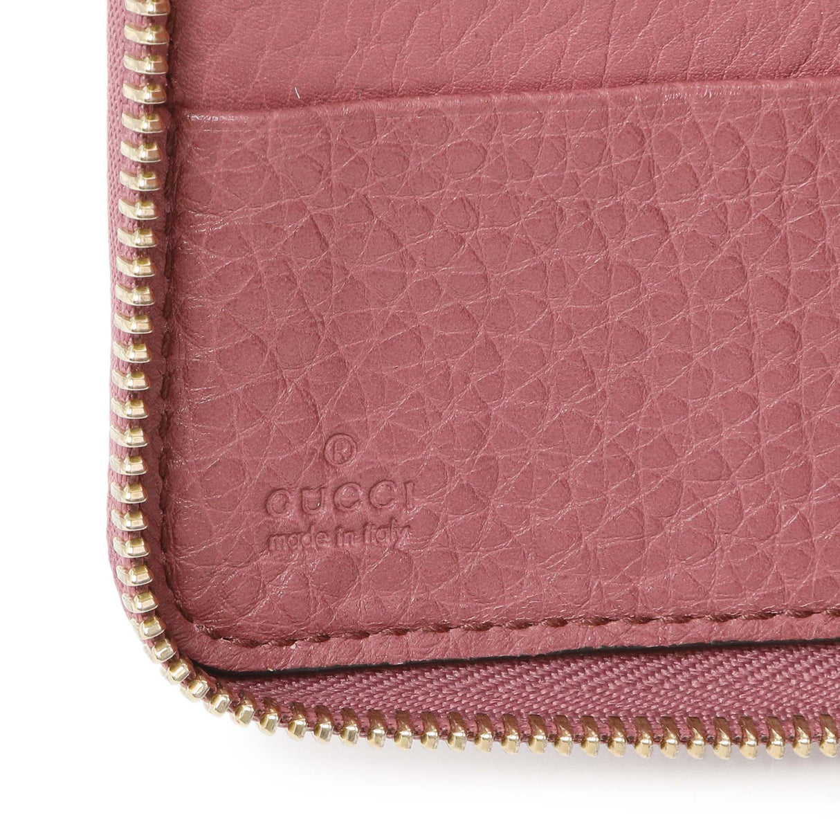 Gucci Rose Pebbled Calfskin Soho Zip Around Wallet Accessories Gucci