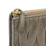 Miu Miu Grey Nappa Matelasse Zip Wallet Accessories Miu Miu