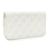 Chanel White Caviar Quilted Flap Phone Holder With Chain Handbags Chanel