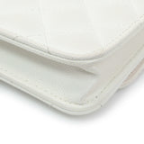 Chanel White Caviar Quilted Flap Phone Holder With Chain Handbags Chanel